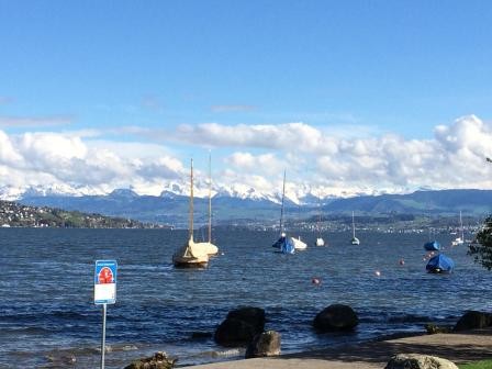 Zürichsee mit Fontäne