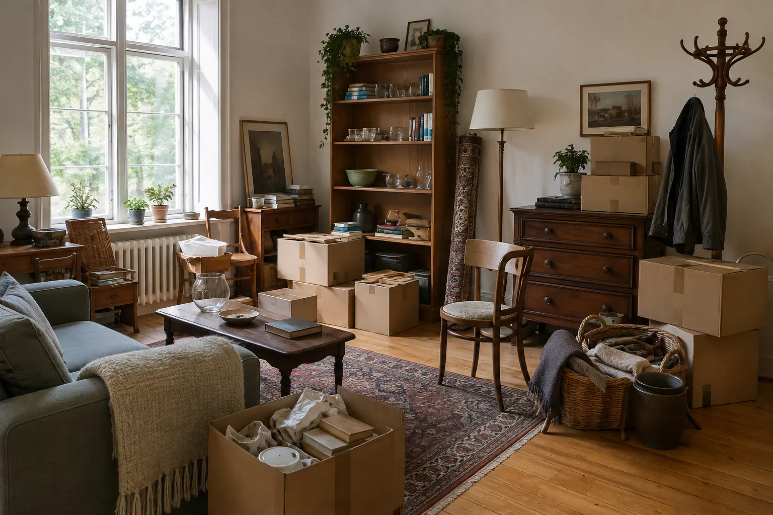Wohnzimmer mit viel Hausrat